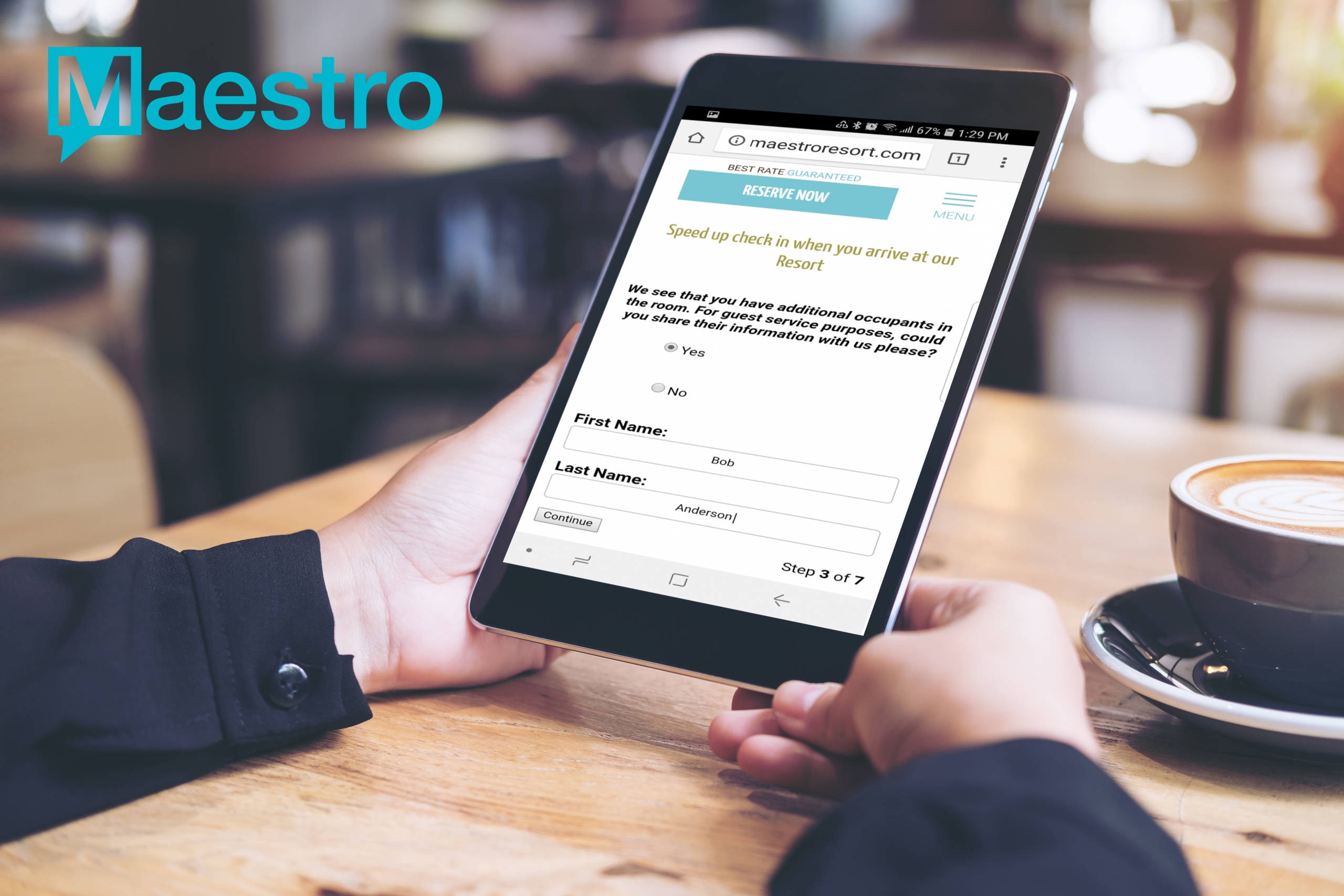 Maestro Check In scaled - Doing More With Less, How Hospitality Management Teams Take Advantage of Touchless Technologies Now - Innovative Property Management Software Solutions Powering Hotels, Resorts & Multi‑Property Groups.